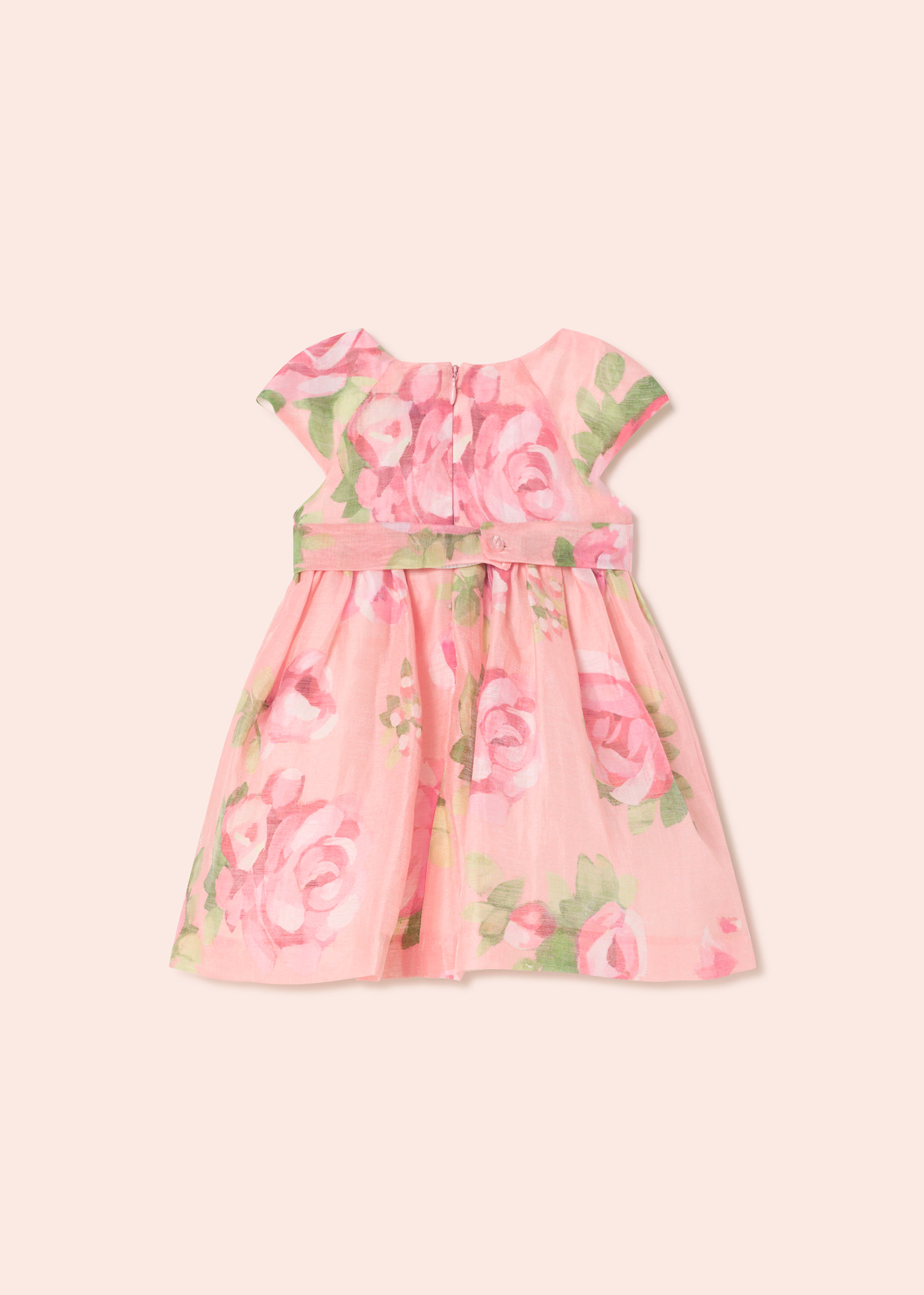 Vestido de bebê em linho com estampa floral