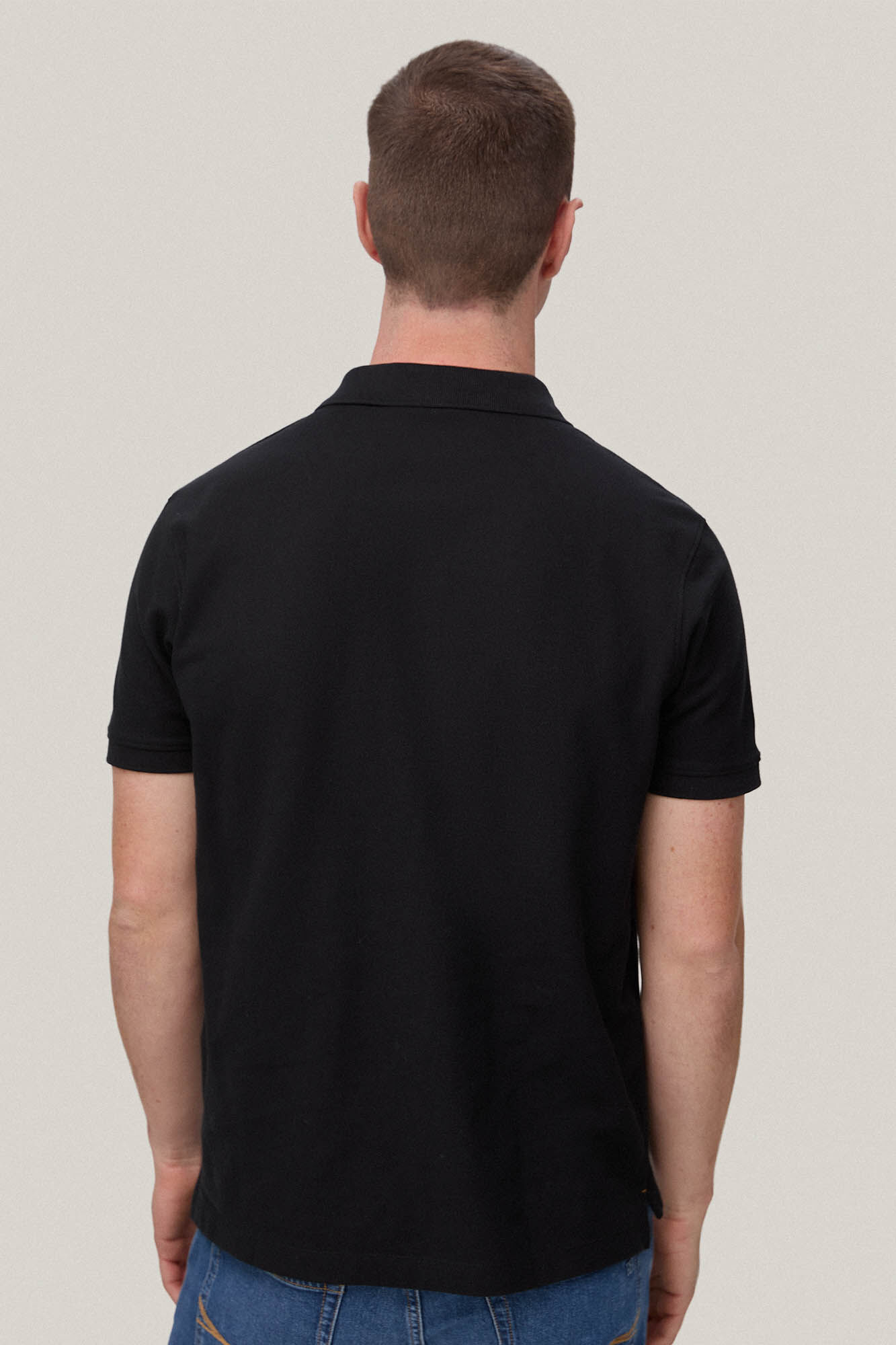 Camisa polo com logotipo - Preta