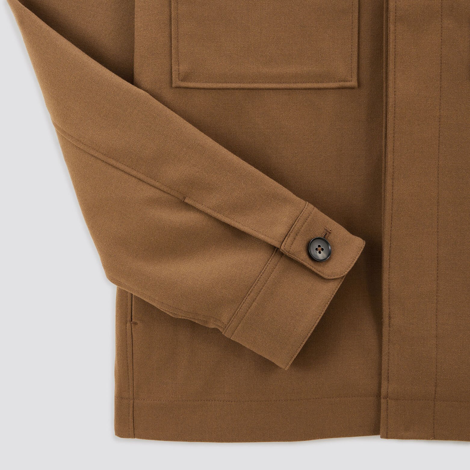 Surchemise regular unie polyester recyclé Camel