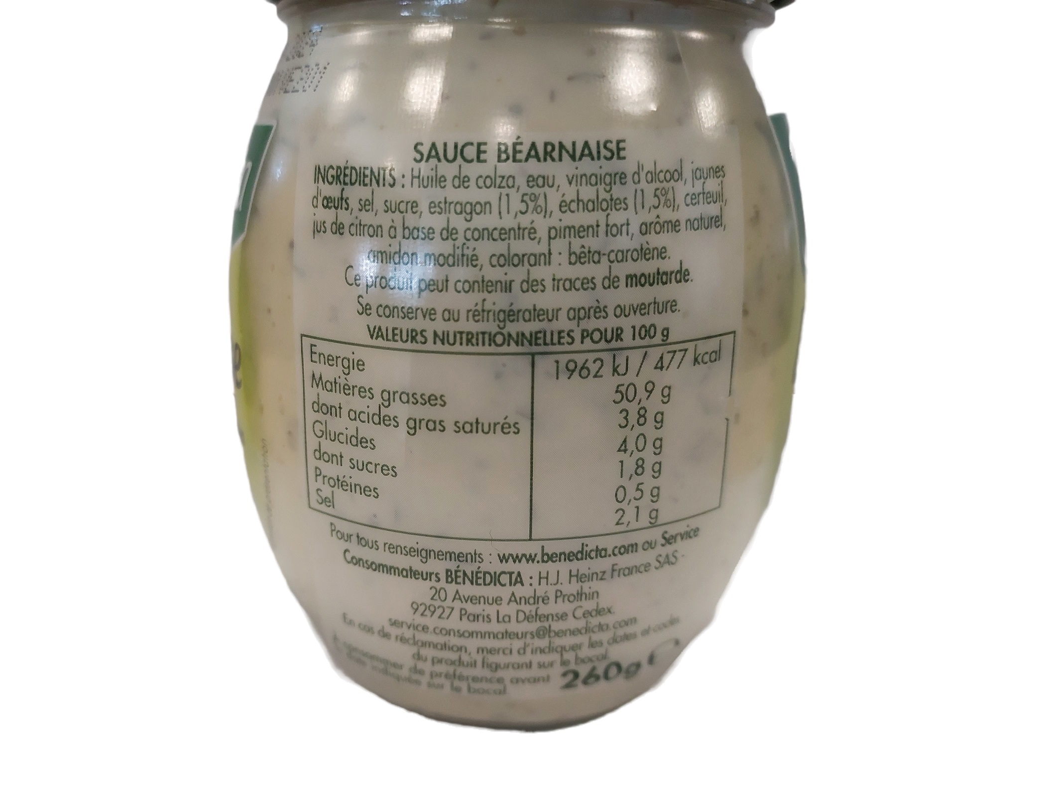 MOLHO BÉARNAISE BÉNÉDICTA 260G