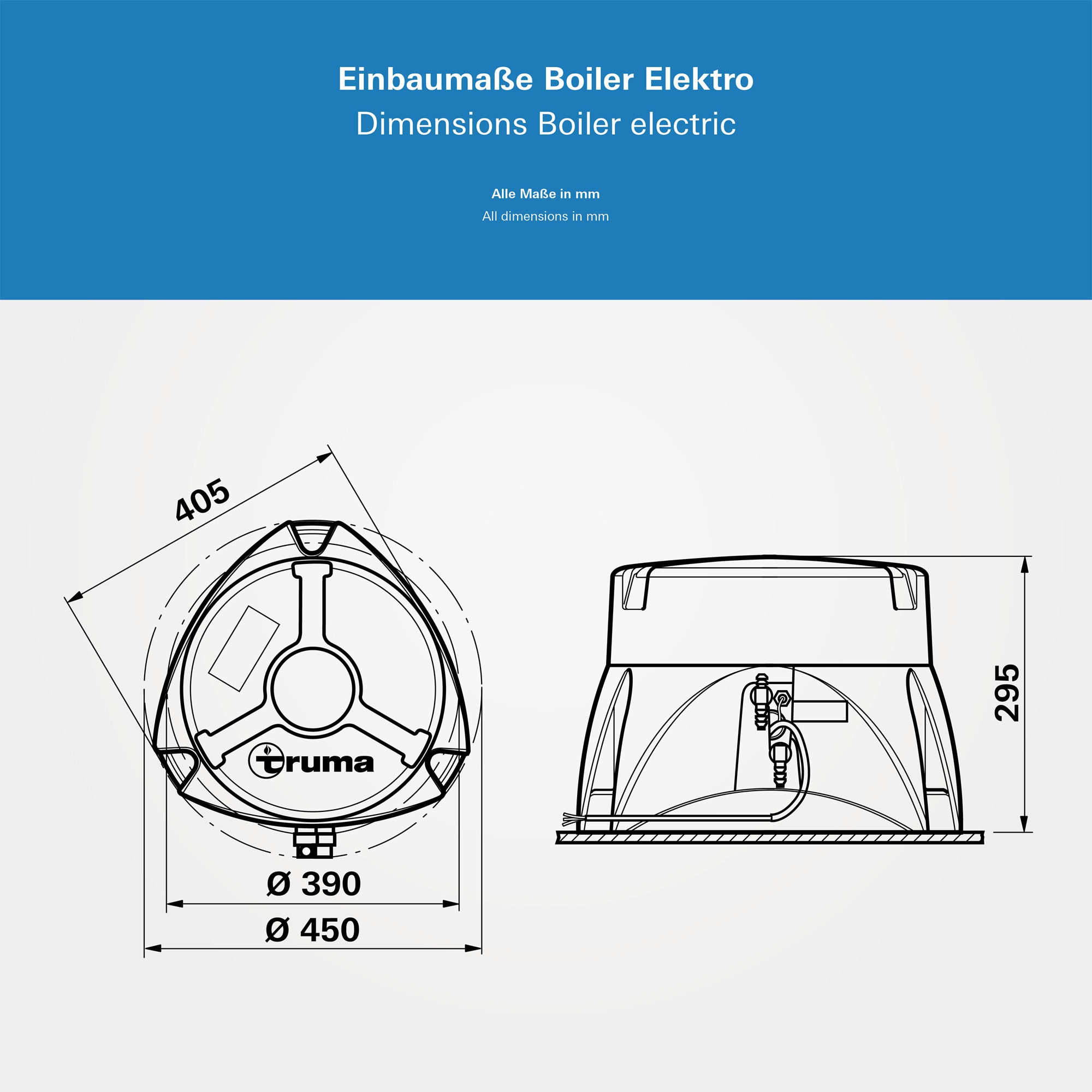 Boiler Elektro - 14 Liter - Bedienteil Schwarz - Ohne Wasserset