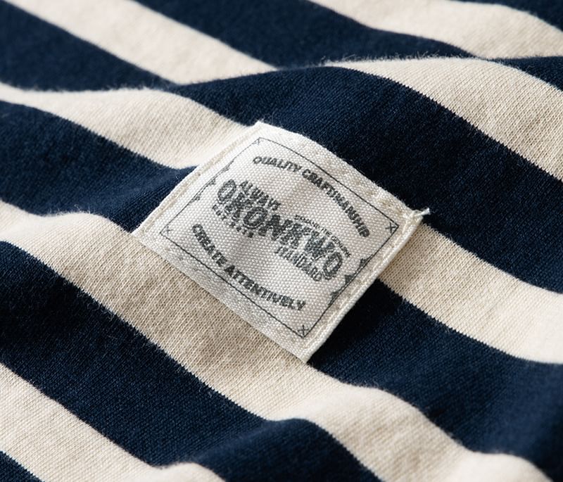 OKONKWO - Gestreept poloshirt met lange mouwen