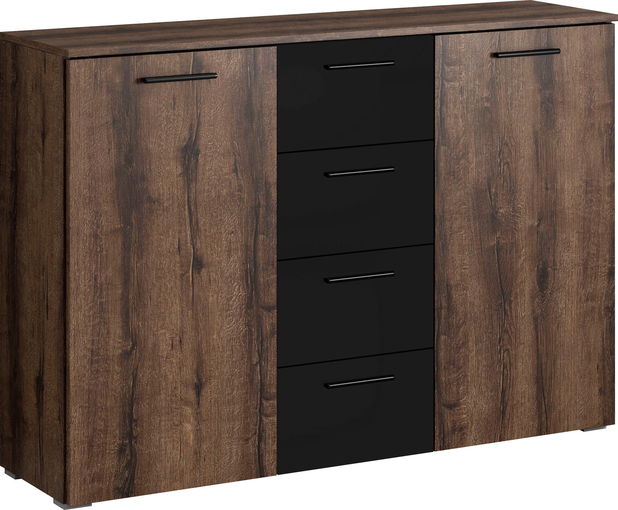 Home affaire Kombikommode »Beta  Breite 132 cm, zeitlose Schubladenkommode, Anrichte« Sideboard, viel Stauraum, 2-türig 4 Schubladen, 132x38x93cm
