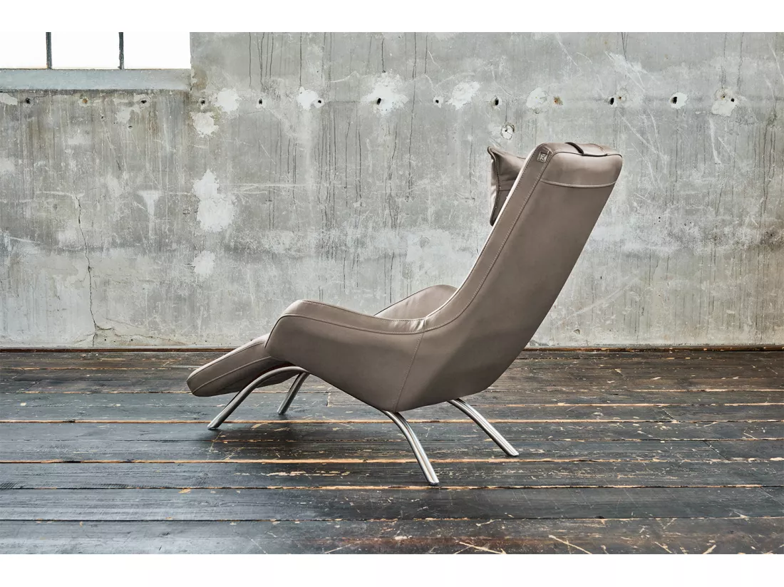 Fauteuil - gris clair cuir - CAVAL