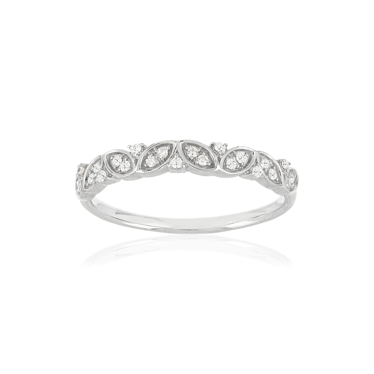 Bague or blanc 375 diamants