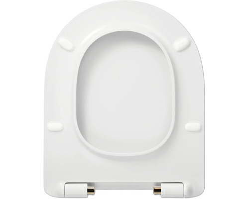 REIKA Mito toiletzitting, wit, gepolijste koperen scharnieren, met soft-close mechanisme en Quick&Clean