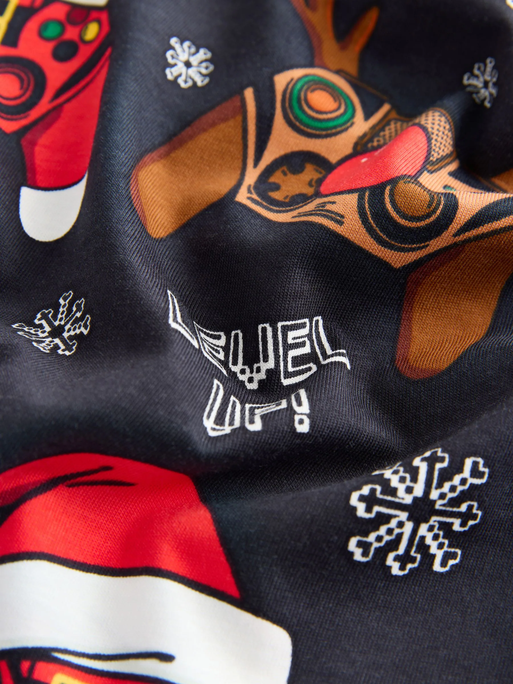 Zwart met controller - Kerst-T-shirt met korte mouwen (3-16jr)