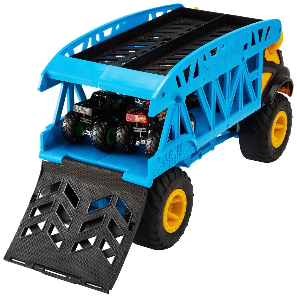 Hot Wheels Monster Mover und 3 Monster Trucks