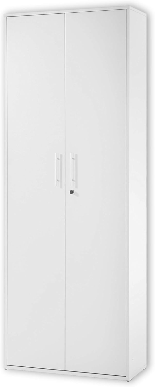 Stella Trading PRONTO Aktenschrank abschließbar, lichtgrau - Büroschrank mit zwei Türen - Modernes Büromöbel Komplettset - 80 x 216 x 35 cm (B/H/T)