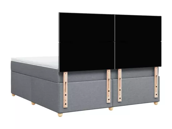Sommier à lattes de lit avec matelas Gris clair 180x200cm Tissu