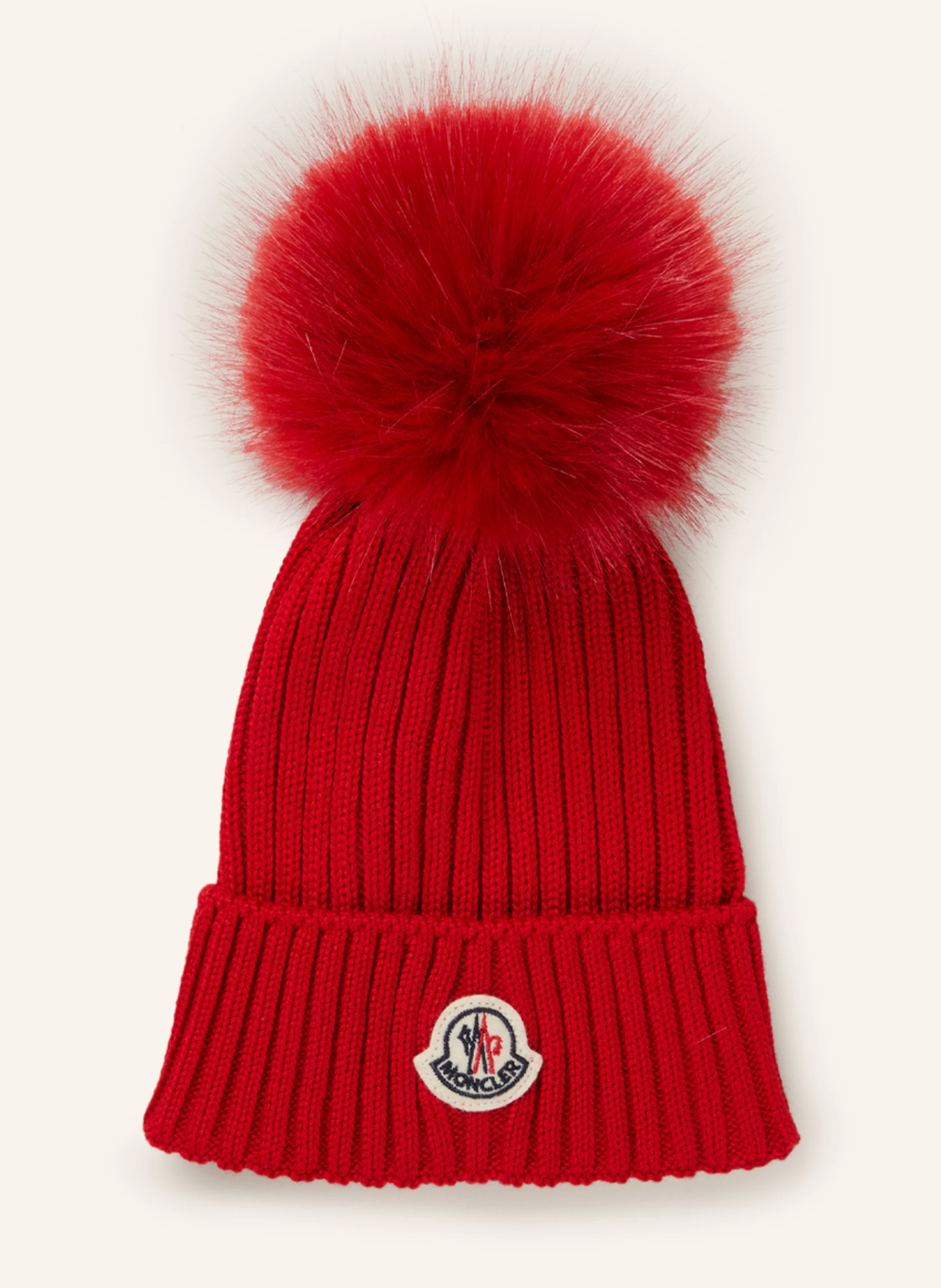 MONCLER enfant Mütze mit Kunstpelzbommel