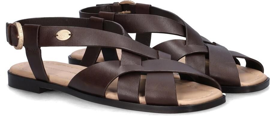 FRED DE LA BRETONIERE Sandalen met Hak Dames Gitel Cross Maat: 40 Materiaal: Leer Kleur: Zwart