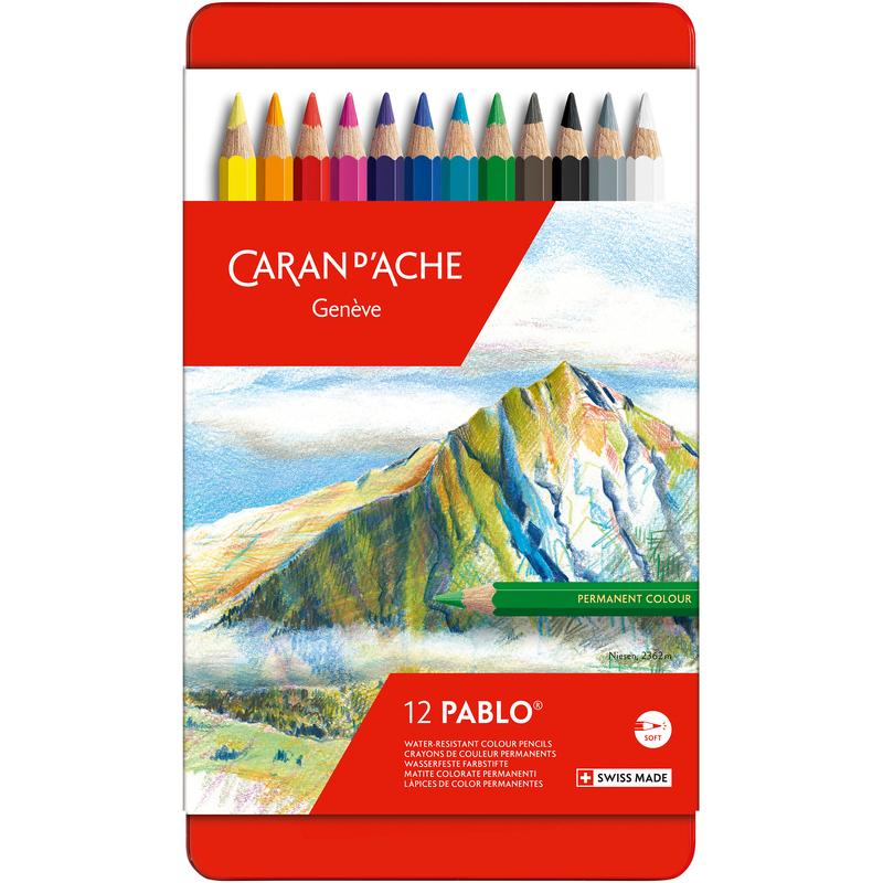 Caran d'Ache Farbstifte Pablo, 12er Schachtel, assortiert