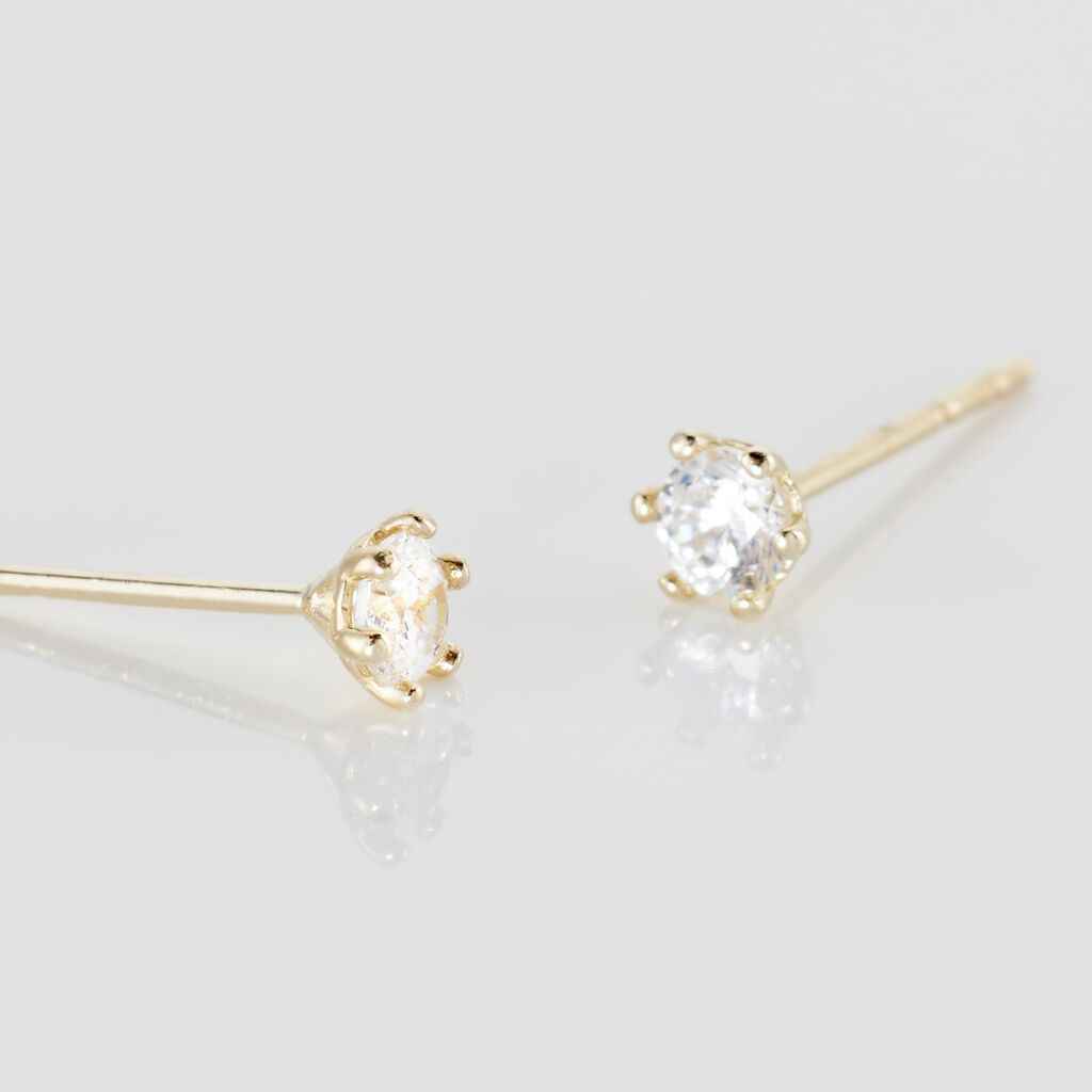 Boucles D'oreilles Puces Aconit Or Jaune Oxyde