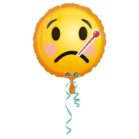 amscan Standard Emoticon Gute Besserung Folienballon, rund