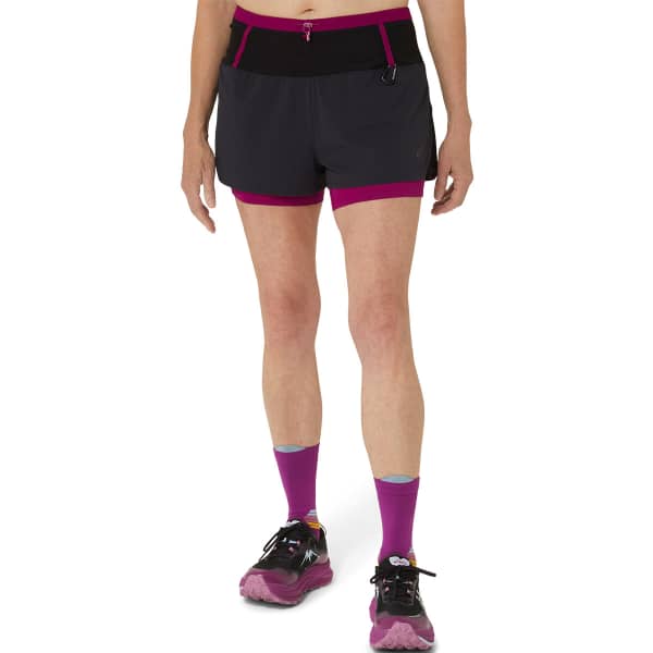 Short running ASICS FUJITRAIL 2-N-1 SHORT W PERFORMANCE BLACK/BLACKBERRY
