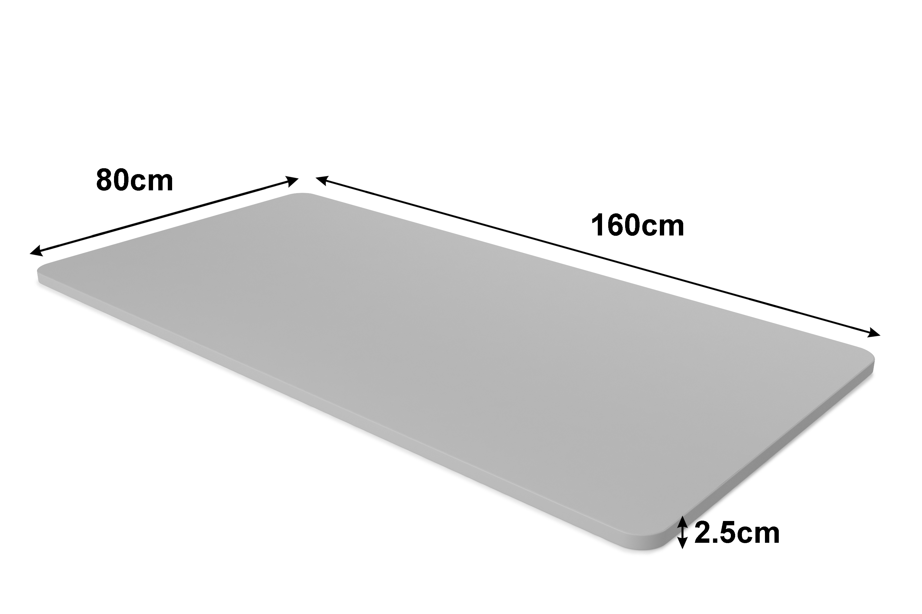 Tischplatte Stehpult grau 160 x 80 cm
