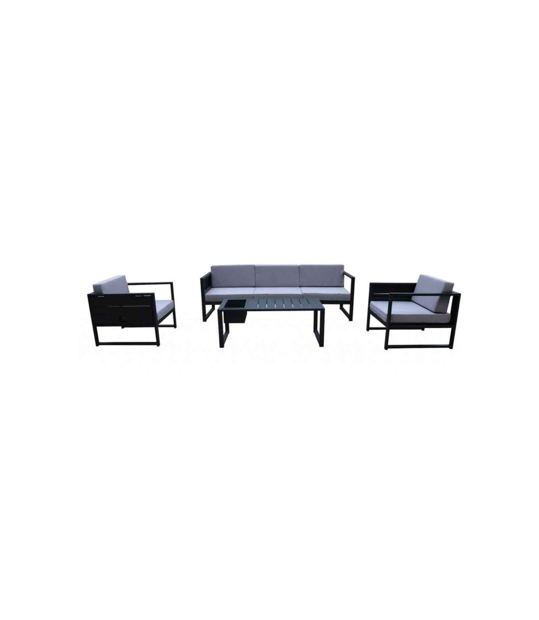 Paris Prix - Salon De Jardin colombo 5 Places Gris