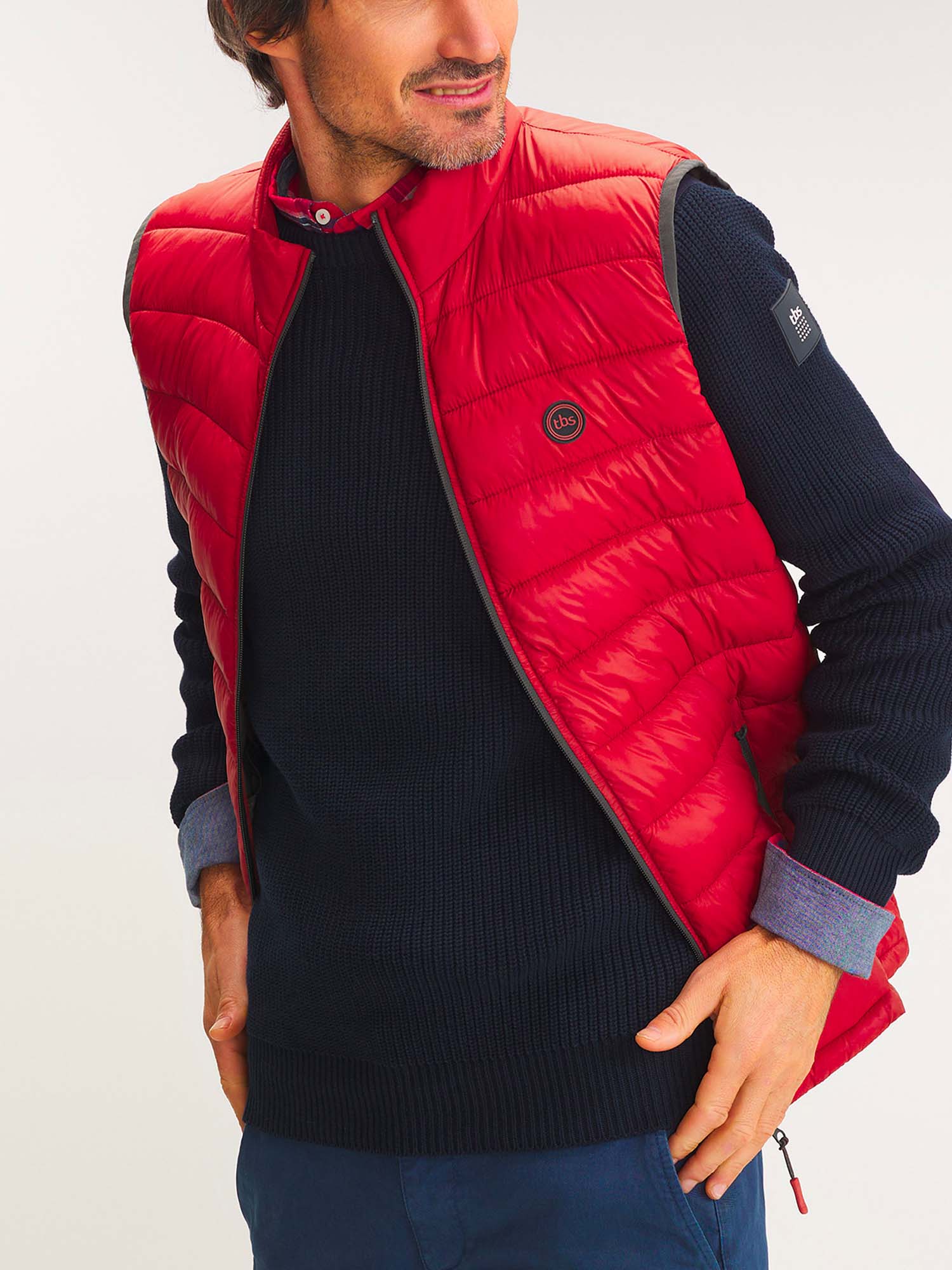 Doudoune Homme Sans Manches Rouge
