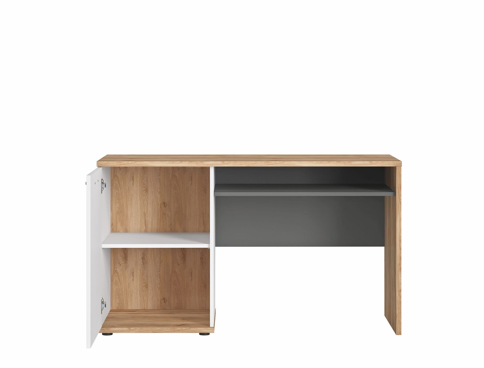 Schreibtisch Twenty Eiche Castello-Optik Weiß Graphit 130x74,5x50 cm