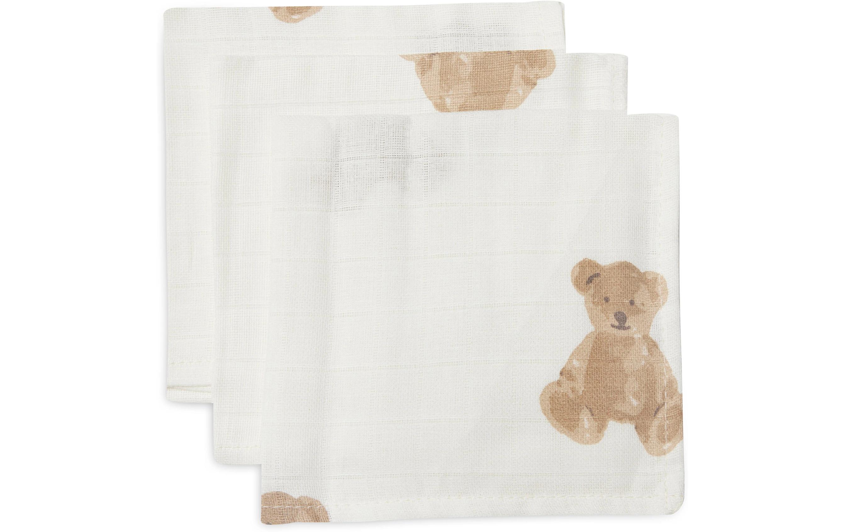 Mulltuch Nuscheli 3er Set Teddy Bear 31 x 31 cmMehrzweck-Spucktücher aus Musselin