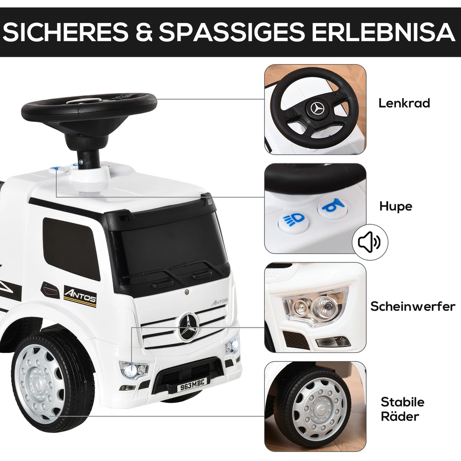 HOMCOM Rutscherfahrzeug als LKW weiß, schwarz