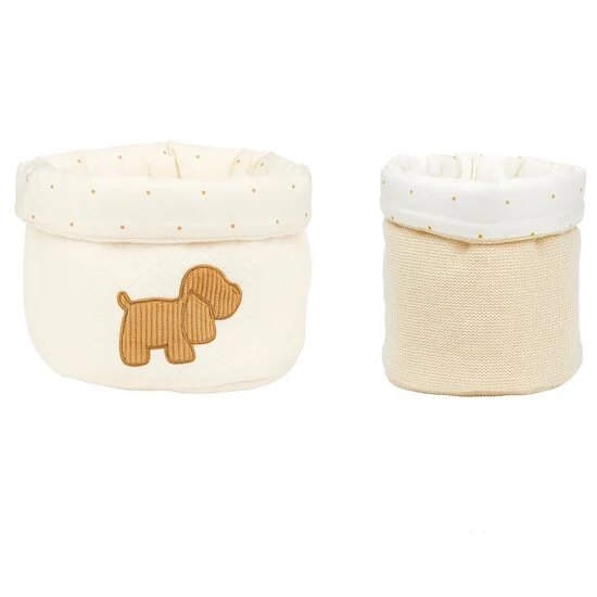 Charlie Set de 2 Paniers de Rangement   Vanille        de               Nattou
