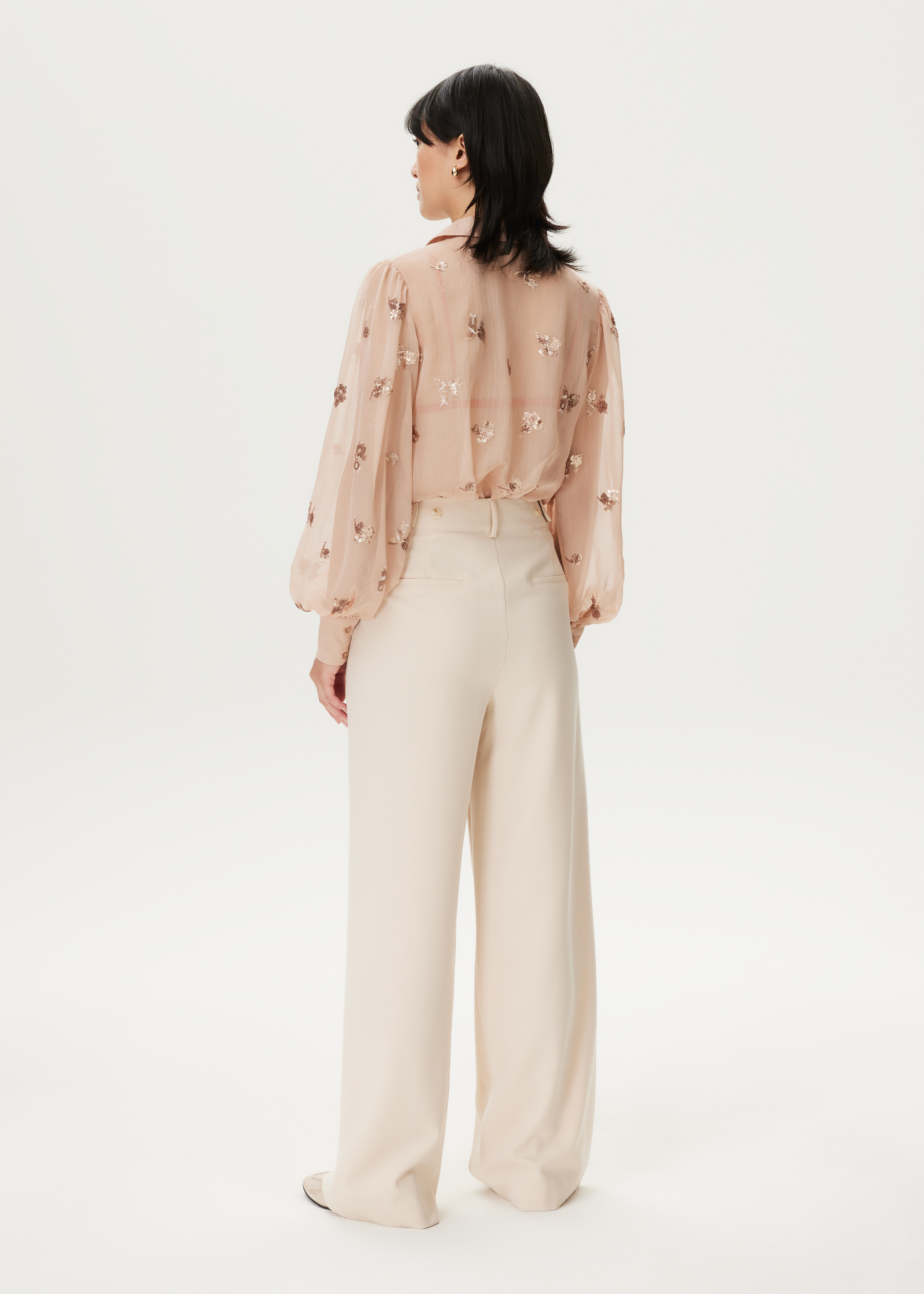 Blouse met bloemen pailletten
