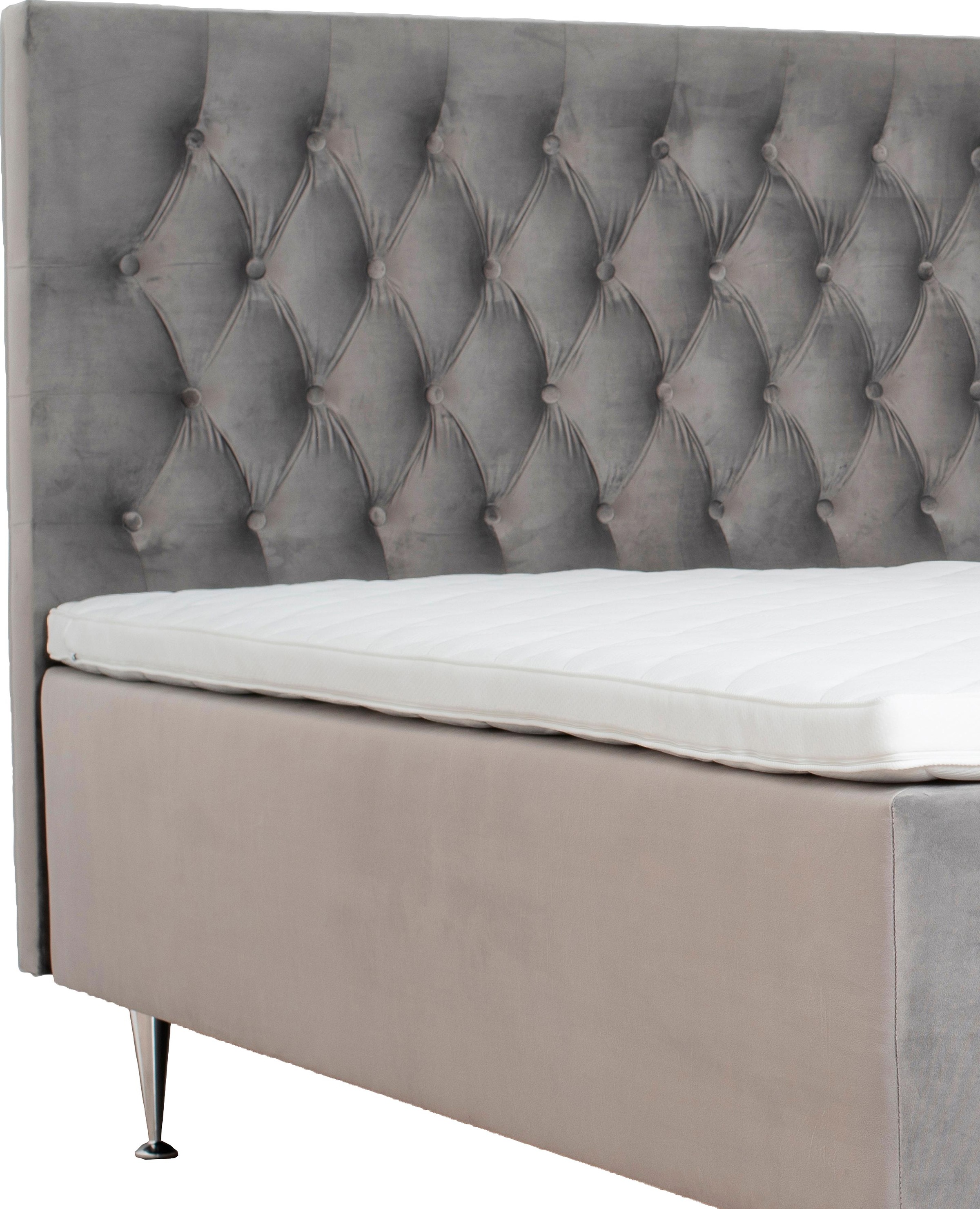 PLACES OF STYLE Boxspringbett »Exclusive« inkl. Topper, 3 Breiten, 3 Härtegrad-Ausführungen