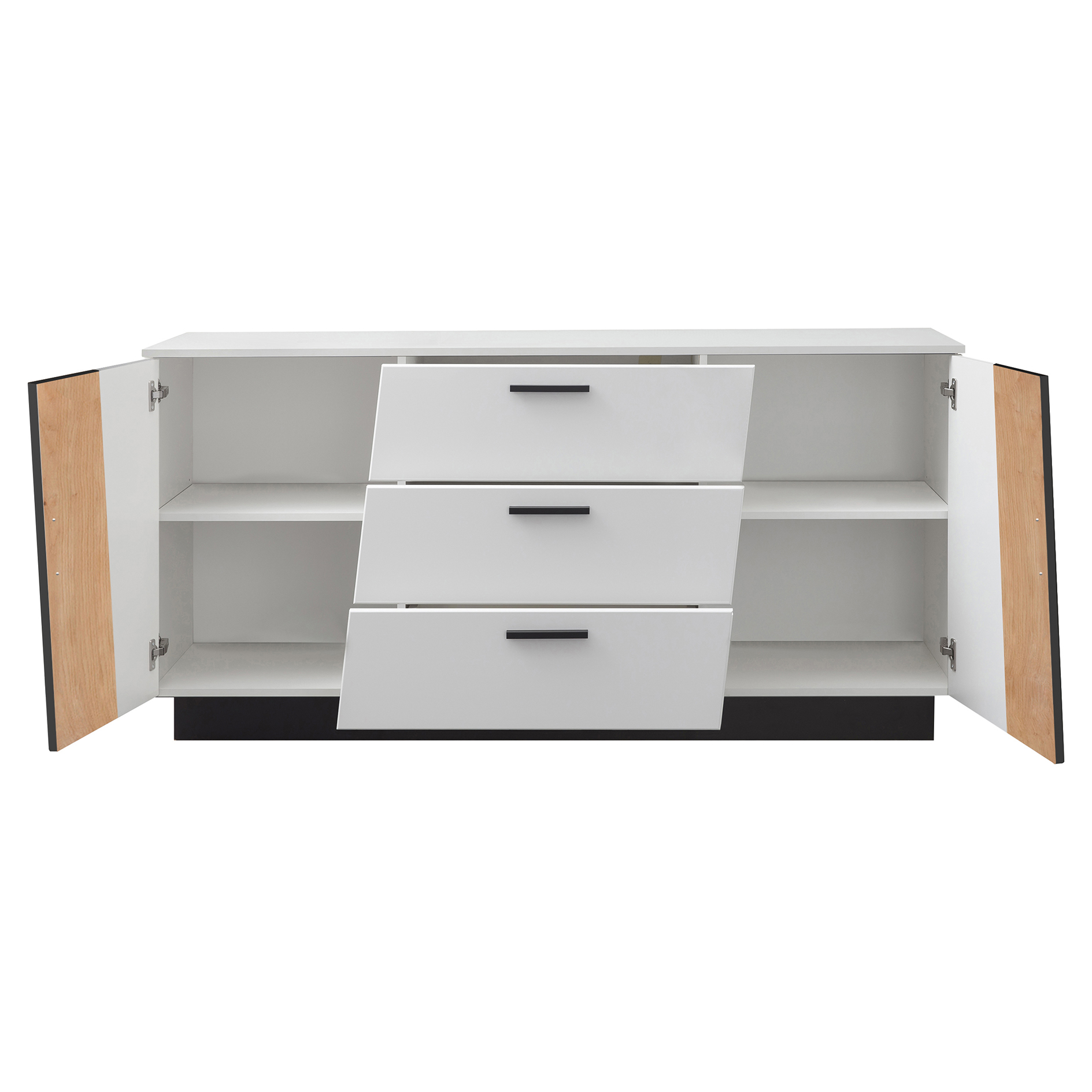 Sideboard LINDA - weiß - Artisan Eiche - 160 cm