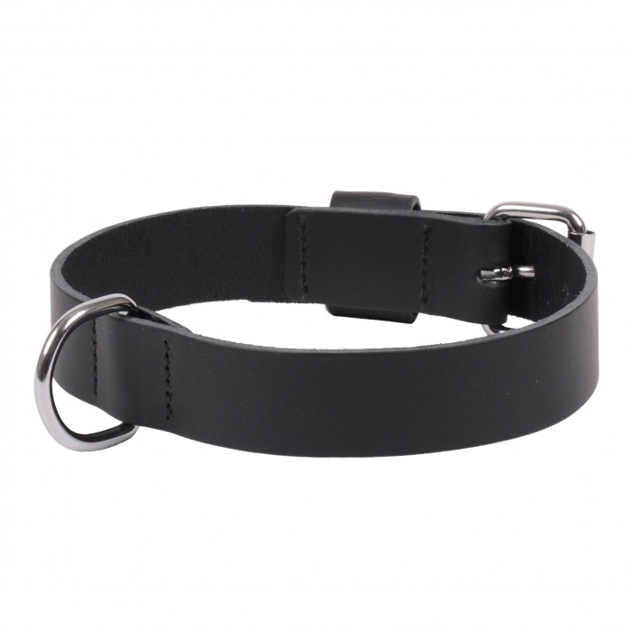 Collier Basic en cuir noir