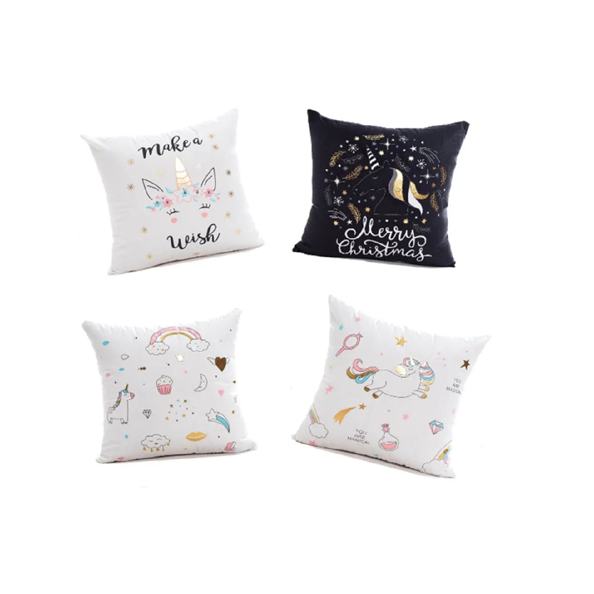 MARQUE GENERIQUE Housses de coussin licorne dessin animé 18