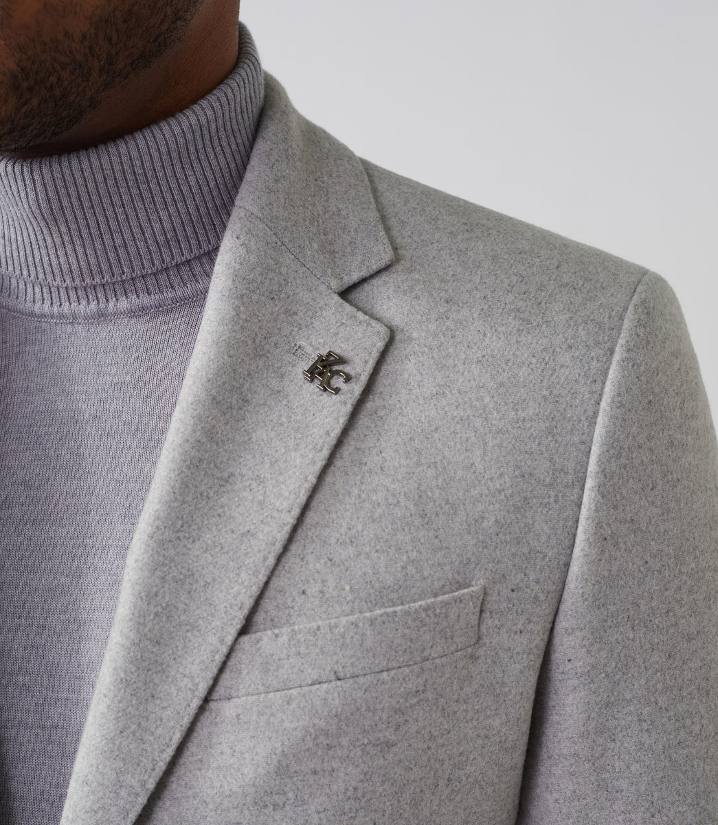 Veste casual avec cachemire gris clair 