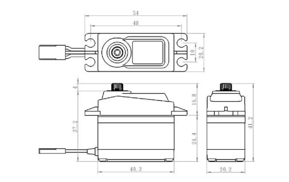 Standard Servo SA-1256TG+ 20 kg, 0.15 s, DigitalDigitalservo mit Softstart und kugelgelagertem Metallgetriebe (Titan & Aluminium)