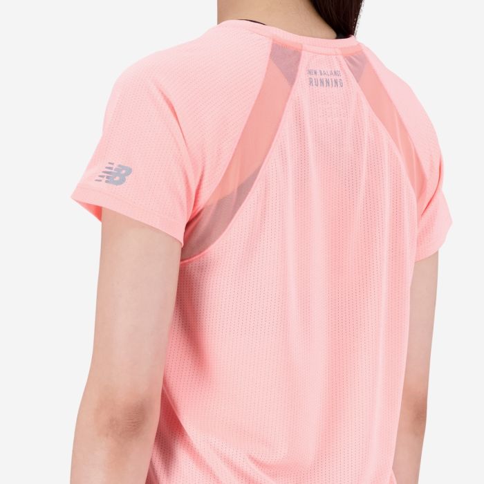 New Balance Dame T-shirts Printed Impact Run Short Sleeve Pink
