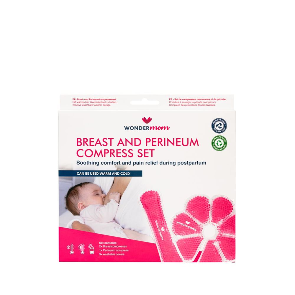 WONDERMOM Brust und Wochenbett Kompresse Set<br>1 Stück, Kalt & Warm 3 Stück