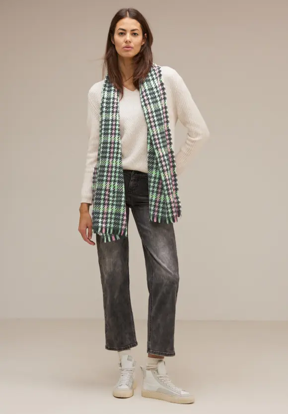Schal mit Karo-Muster - verdant green