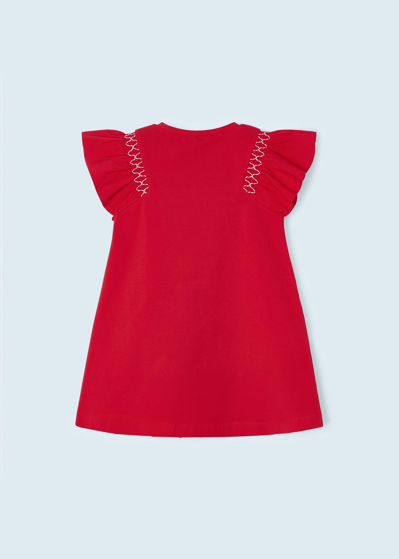 Vestido de algodão com apliques e bordados para meninas