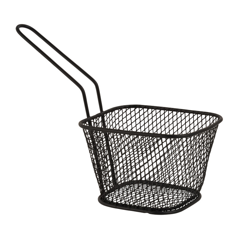 Frituurmandje - zwart - 10.5x8.5x6.5 cm