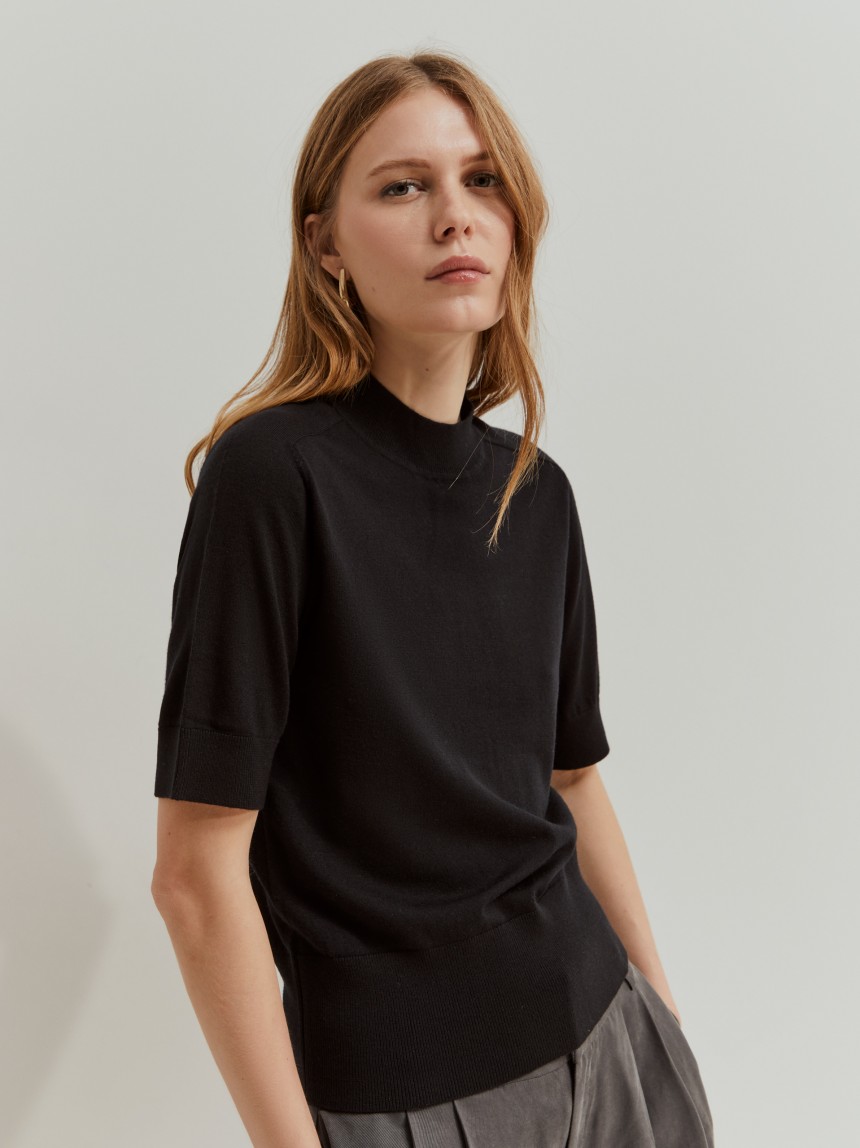 Camisola de lã manga curta