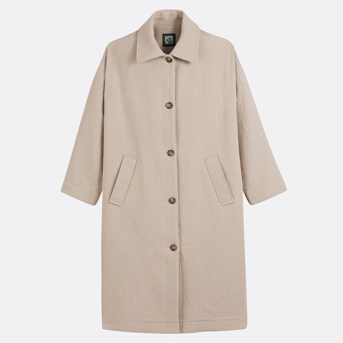 COLEÇÕES LA REDOUTE<br>Casaco oversized com fecho de botões