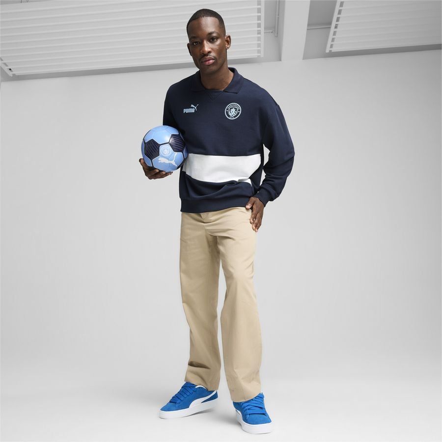 MCFC ftblCulture  Sweat Drill Top Club Navy-Silver Mist