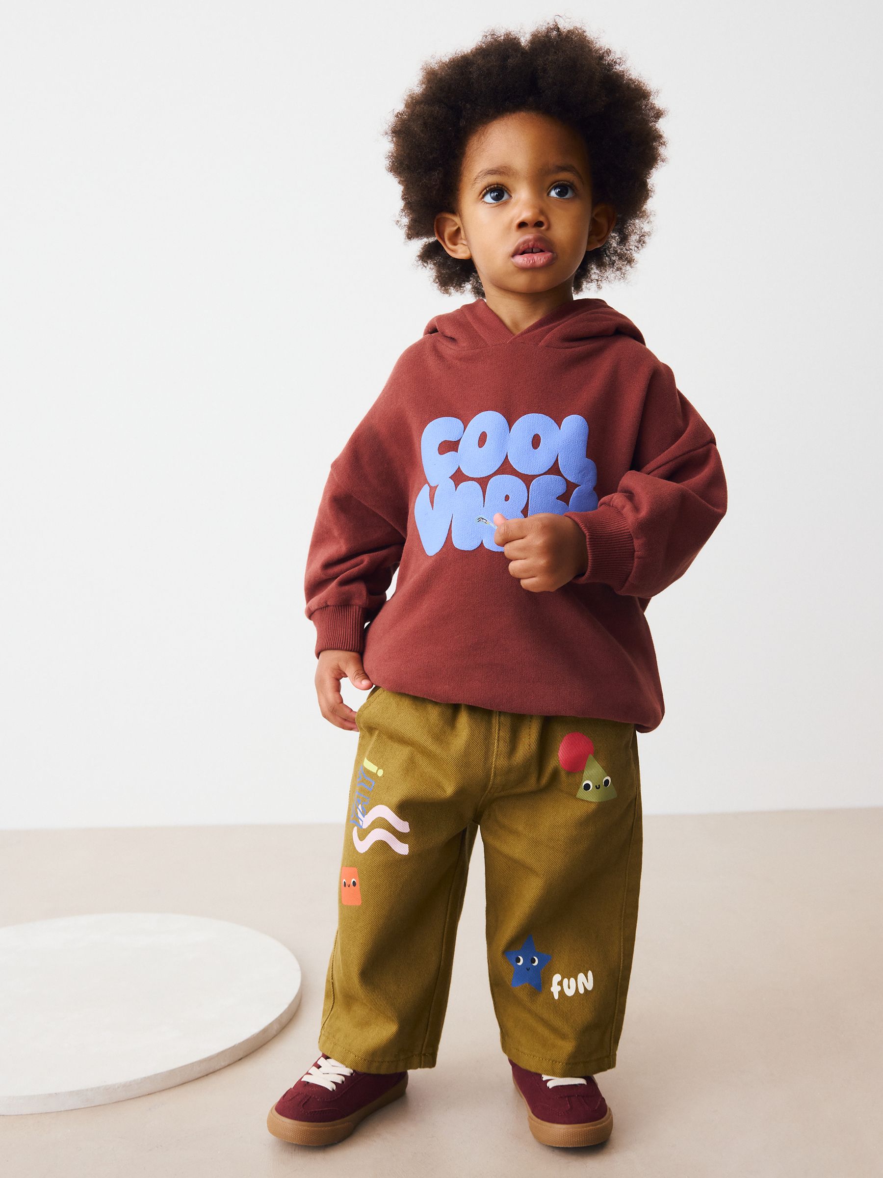 Groene vormen - Wijde broek met elastische taille (3mnd-7jr)