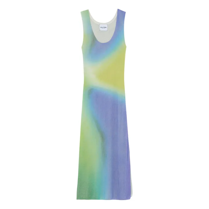 Kujten Robe Nisha Soie et Cachemire | Vert anis