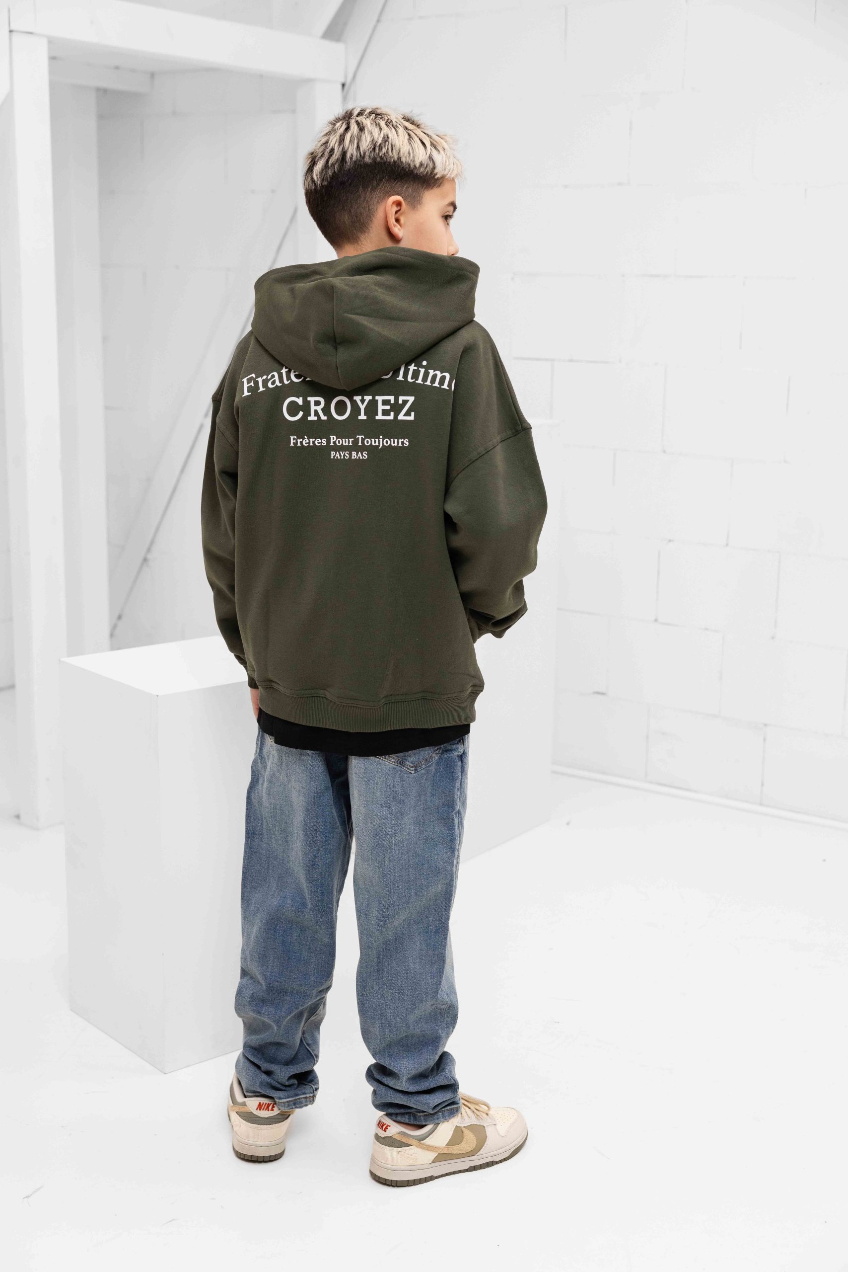 Croyez Fraternité Zip Hoodie Kids Donkergroen