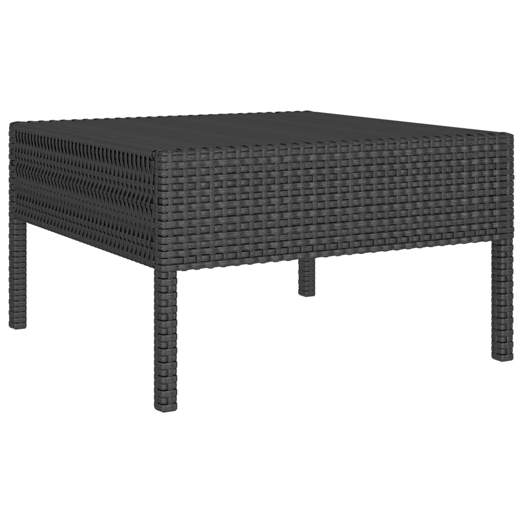 Salon de jardin meuble d'extérieur ensemble de mobilier 5 pièces avec coussins résine tressée noir