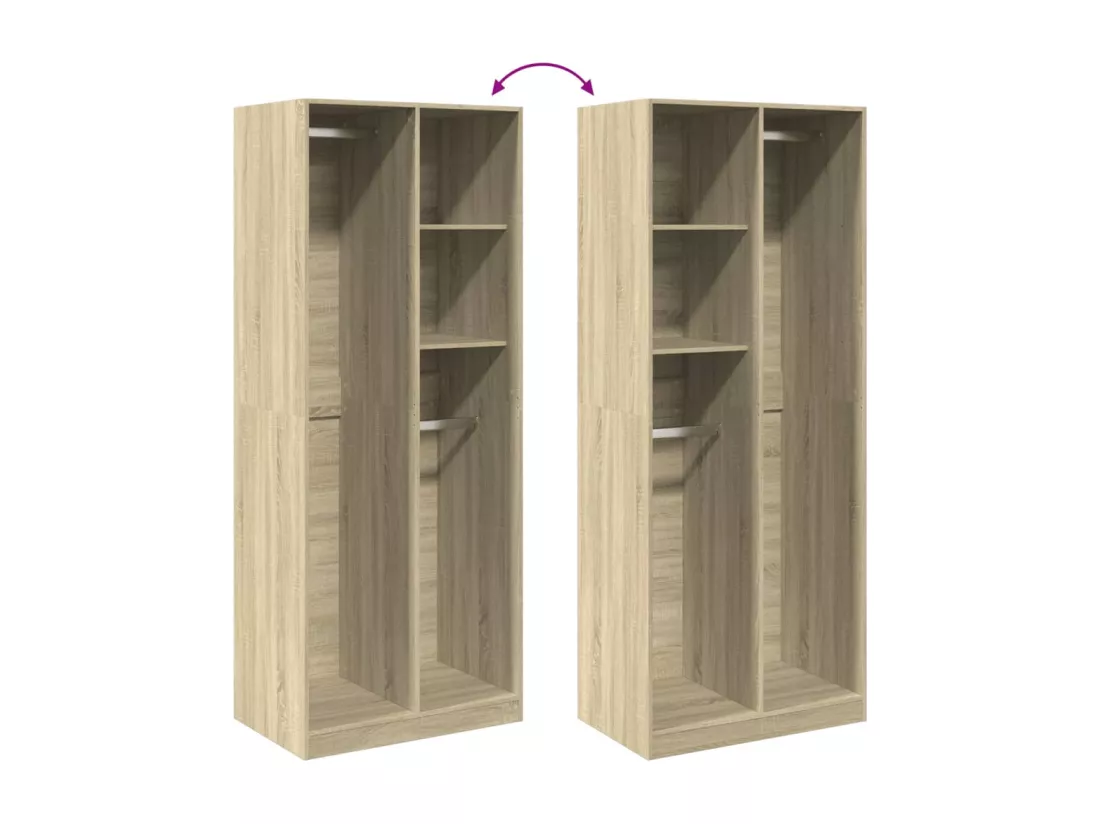 Garde-robe chêne sonoma 80x50x200 cm bois d'ingénierie
