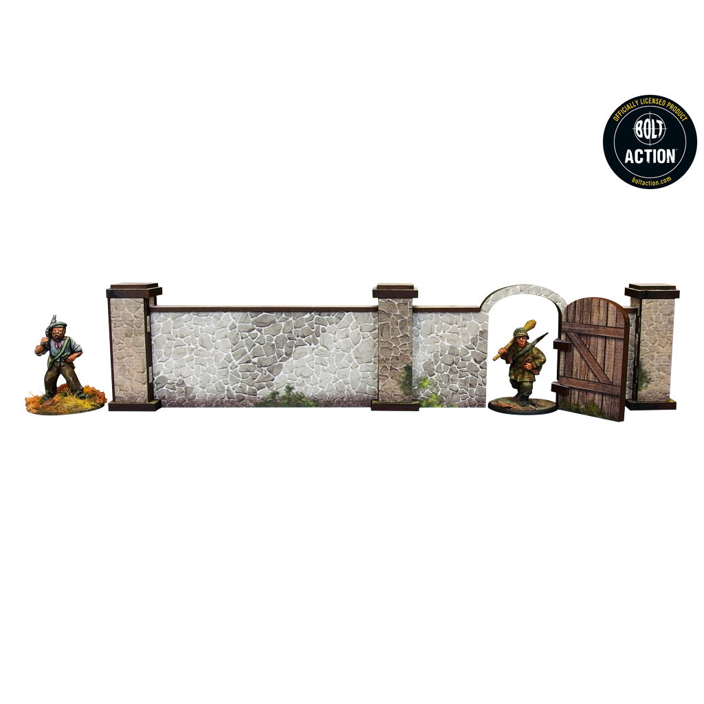 WW2 - Normandy Stone Wall w. Gate (high)