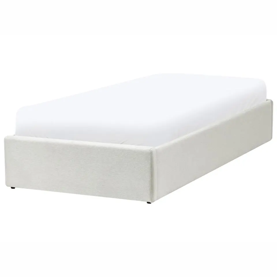 DINAN - Eenpersoonsbed - Lichtbeige - 90 x 200 cm - Polyester