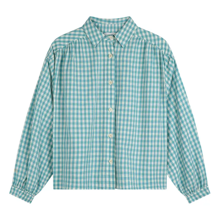 Bobo Choses Chemise Vichy Seersucker - Collection Femme  | Bleu turquoise